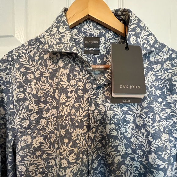 Dan John ๐ฎ๐น All Over Liberty Print shirt - Size M / 41EU snap buttons - Picture 2 of 8